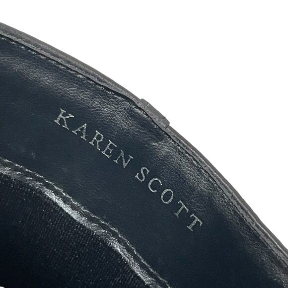 Karen Scott Women Knee High Boots Annalise Size US 9M Black Leather - Picture 9 of 10